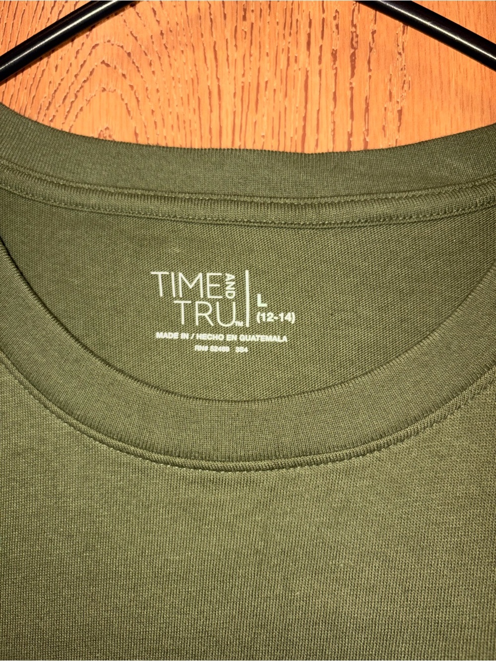 Time and Tru Men’s Olive Green Crewneck T-Shirt dress - Picture 2 of 3